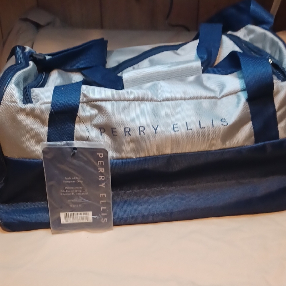 Perry Ellis Blue and Gray Men's Bag